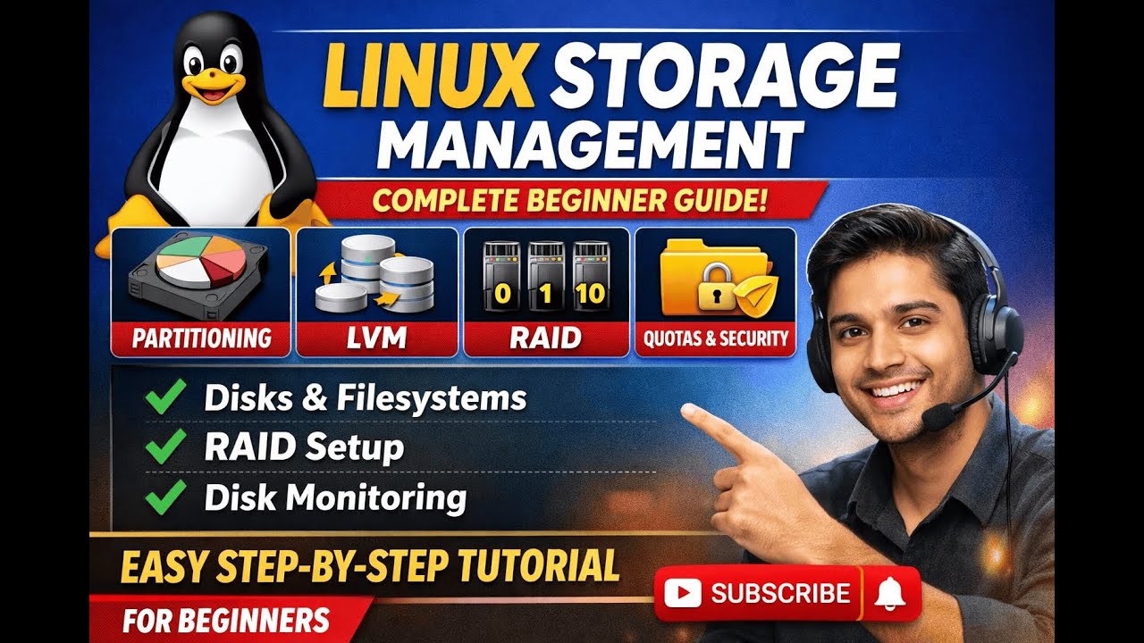 Linux Storage Management Explained | Disk, LVM, RAID, Filesystem & Quotas | Beginner Guide