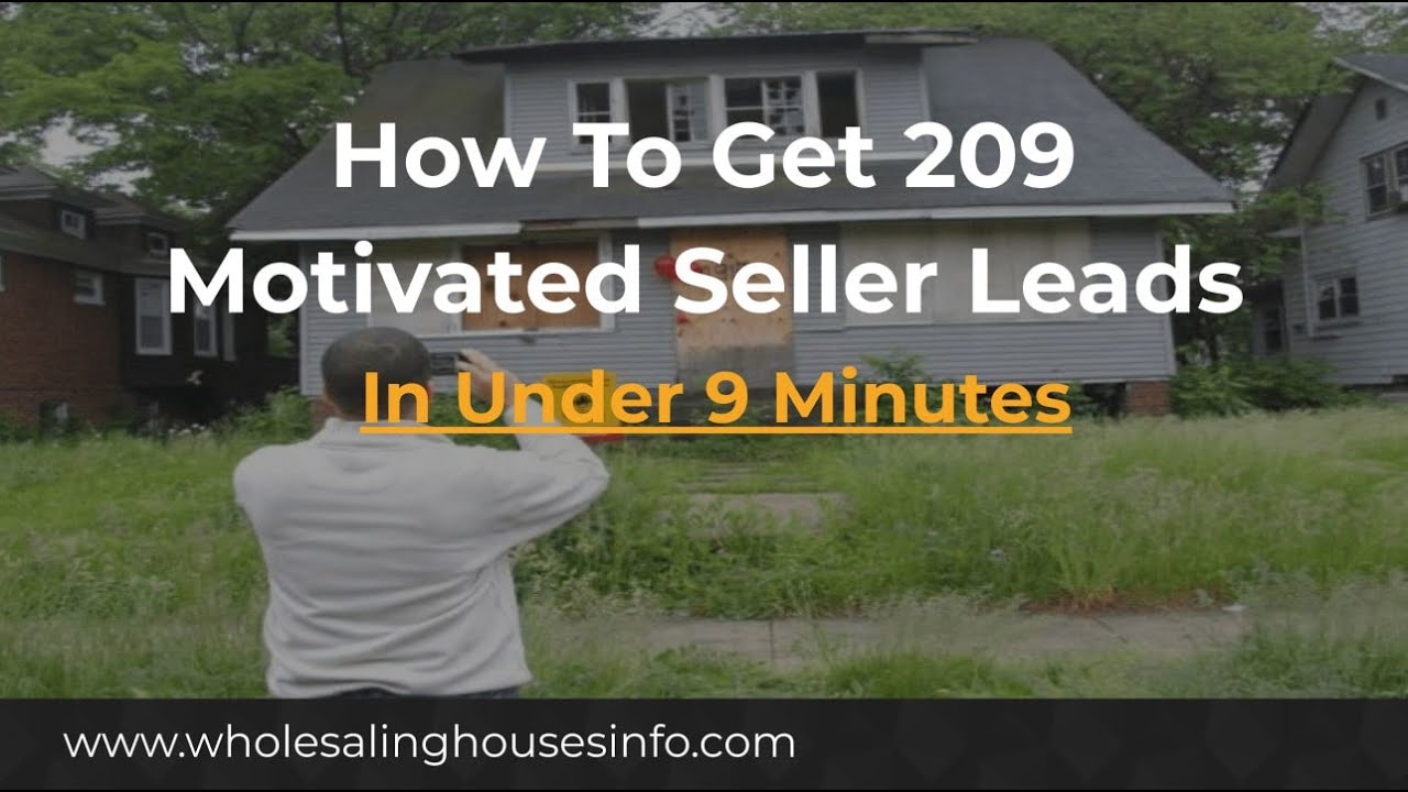How To Find 209 Motivated Sellers Fast | Wholesaling Houses - YouTube