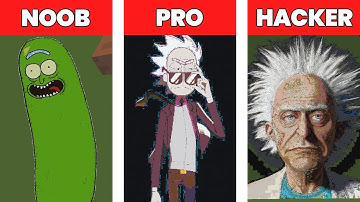 NOOB VS PRO VS HACKER Minecraft Pixel art 💥 Rick And Morty
