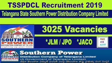 TSSPDCL Recruitment 2019 – Apply Online for 3025 JLM, JPO & Other Posts - Last Date 10-11-2019