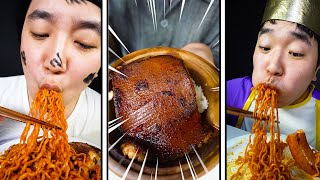 Spicy food challenge | Fire Noodles, Kielbasa Sausage, Fried Chicken Random ASMR Mukbang
