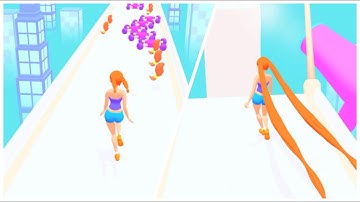 HAIR RUNNER - All Levels Gameplay//Android//IOS