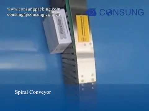 Spiral conveyor system for case/vertical conveyor