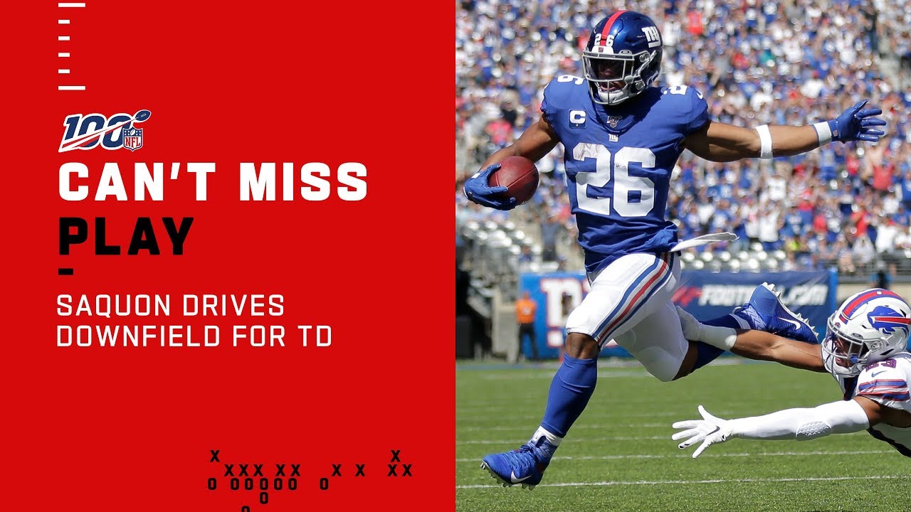 touchdown traduccion Saquon Carries the Giants Downfield for a TD!
