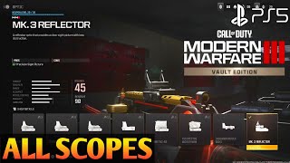 All Scopes MODERN WARFARE 3 All Scope | PS5 MW3 Vault Edition All Scopes MW3 | MW3 Attachments