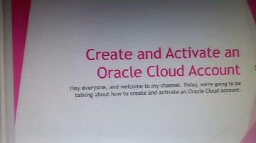 Create and Activate an Oracle Cloud Account