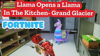 Fortnite Llama Opens A LLAMA In The Kitchen Grand Glacier