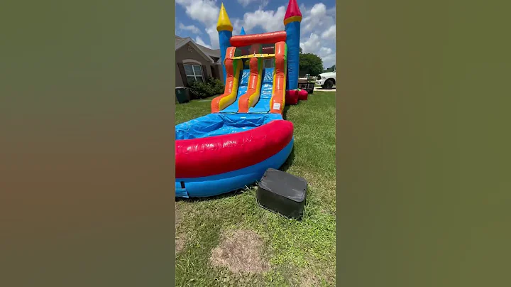 The unboxing of our new double lane bounce house combo! "Parrot splash"