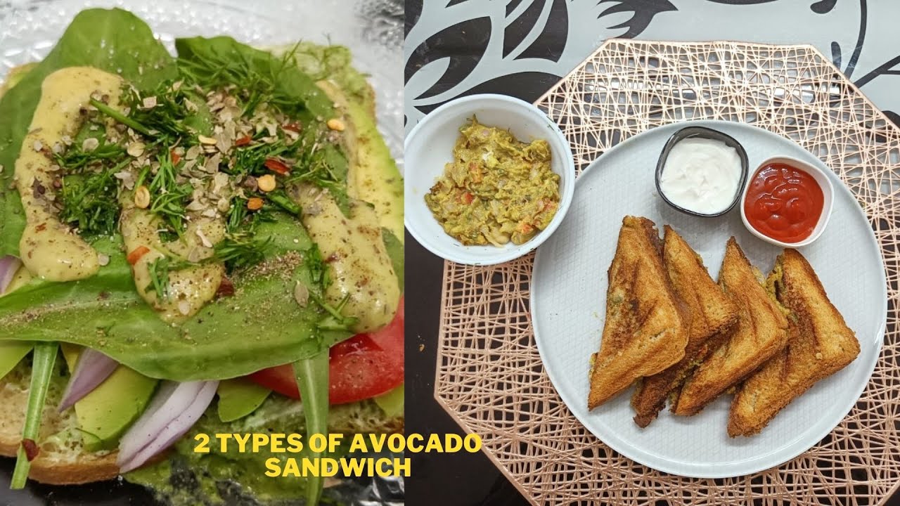 2 types of Avocado Sandwich |Guacamole Toast |Avocado Spinach Sandwich |Healthy recipe