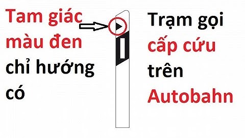 Dấu hiệu chỉ trạm điện thoại gọi cấp cứu trên Autobahn ở Đức khi xe bị sự cố - Tam giác màu đen