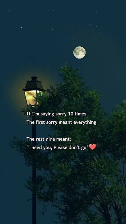 š One Sorry for Mistake, Nine for Love š | #PleaseStay #HeartfeltApology