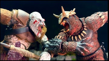 BATTLE BEAST vs ARES KONG OF WAR | STOP MOTION BATTLE |