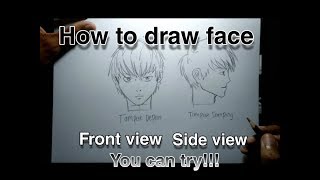 Cara menggambar muka anime tampak depan dan samping | tutorial
