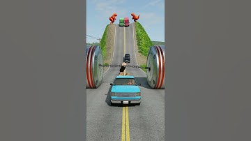 Cars & Cargo Vans vs Chained Hydraulic Crush - BeamNG.drive