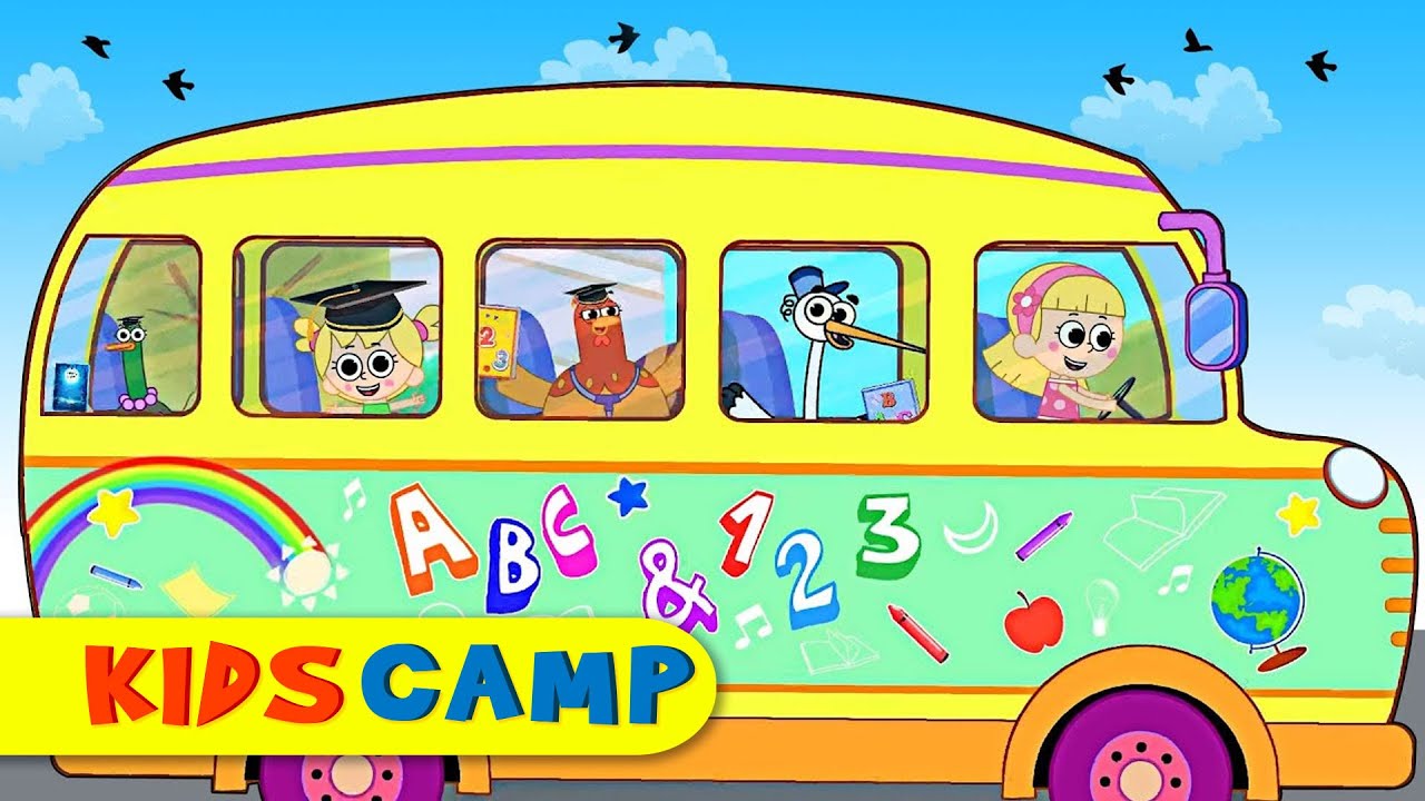 ⁣Kidscamp | WHEELS ON THE BUS Honk! Honk! The Wonder Bus with Animals + Nursery Rhymes & Kids Son