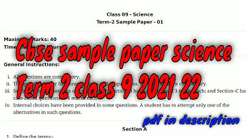 cbse sample paper class 9 science term 2 2021 22 pdf download