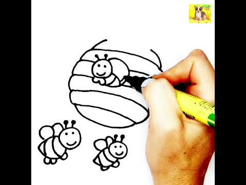 Пчелы.Как рисовать пчел и улий.Рисунок.Раскраска. - YouTube