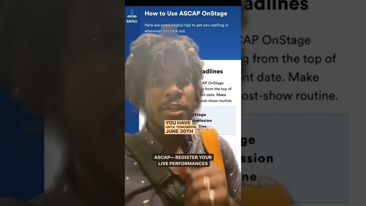 ASCAP Members have until 30 JUN to register JAN - MAR 2022 performances — OnStage