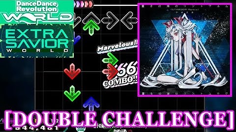 【DDR WORLD】 量子の海のリントヴルム (STARDOM Remix) / かめりあ [DOUBLE CHALLENGE] 譜面確認+Clap