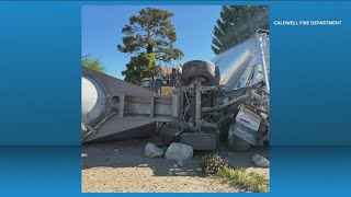 2 people taken to hospital after semi-truck crash