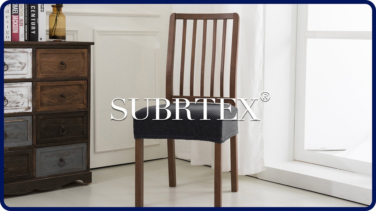 How To Install Stretch Dining Room Chair Seat Covers By Subrtex Youtube