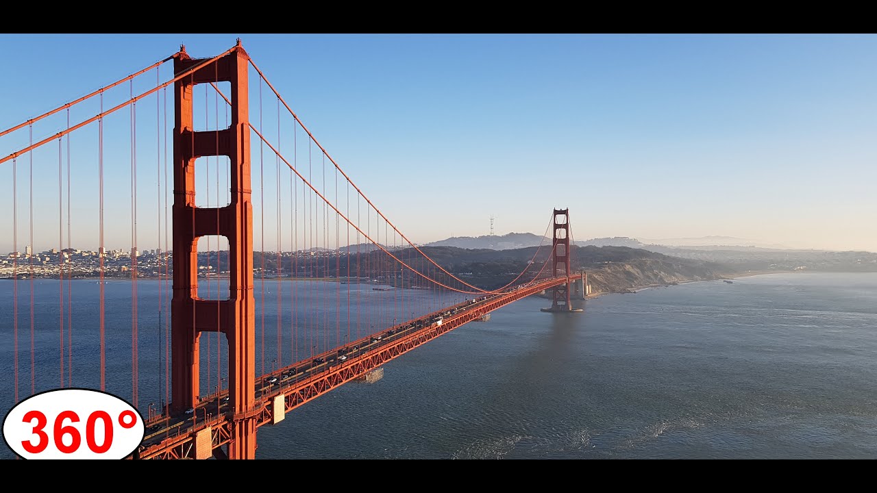 Driving over The Golden Gate Bridge, San Francisco. 360 VR. YouTube