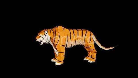 4K Low Poly Tiger Idle | Motion Graphics - Envato elements