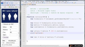 Universidade XTI - Curso Online JavaScript - Aula 14 - Operadores Cálculo de IMC