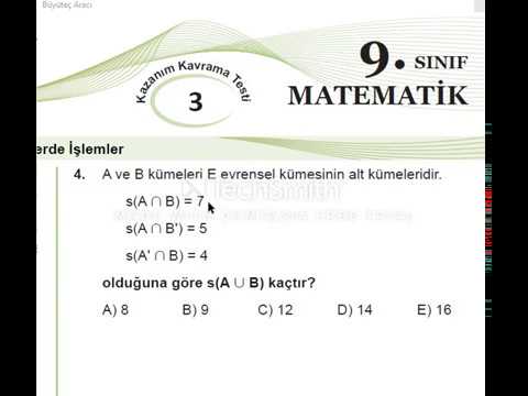 2017-2018 KAZANIM KAVRAMA 9SINIF 3.TEST (KÜMELERDE İŞLEMLER )ÇÖZÜMLERİ