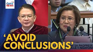 Leila de Lima, inutusan ni Chiz Escudero tapusin na ang opening statement | GMA News