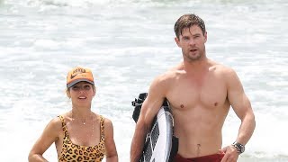 Chris Hemsworth and Elsa Pataky romancing at Beach