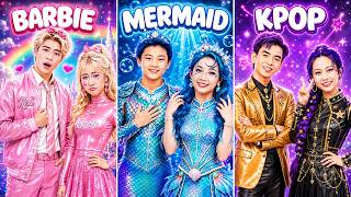 Download lagu Poor Barbie Vs Rich Mermaid Vs Giga Rich KPop Demon Hunters Couple At Dance Contest!