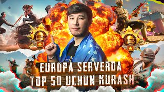 EUROPA SERVERDA TOP-100 UCHUN KURASH BOSHLADIK ENDI REYTING O'YNEMIZ ➤ 🇺🇿🔥 - PUBG MOBILE