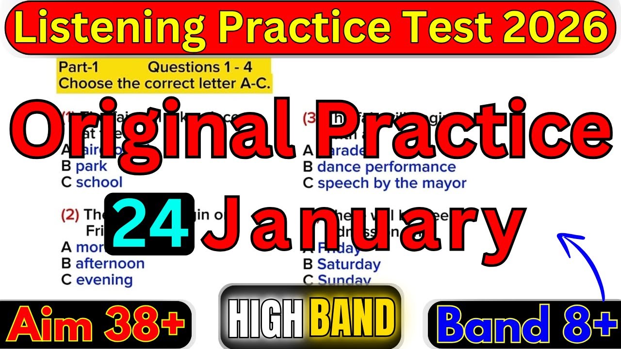24 января 2026 г. Практический тест IELTS по аудированию 2026 с ответами | Тест IELTS по аудирова...