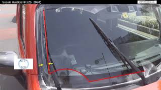 Suzuki Hustler(MR52S, 2020) wipers, A pillar side unwiped area