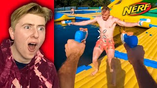 INSANE NERF BATTLE AT A WATER PARK