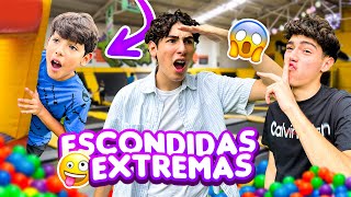 ESCONDIDAS EXTREMAS en un PARQUE DE TRAMPOLINES 😫🏰 | Leo Study