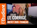 Brevet 2025 : le corrigé de l'épreuve de français