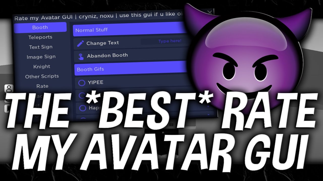 SHOWCASING THE *BEST* RATE MY AVATAR GUI - 2022 ???? (BOOTH GIFS ...