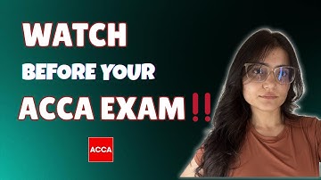 WATCH THIS BEFORE YOUR ACCA EXAM!! | MUST WATCH #acca #students #EXAM