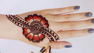 Sankranthi special mehndi design |Very easy simple Back hand flower arabic mehndi design latest 2022 screenshot 2
