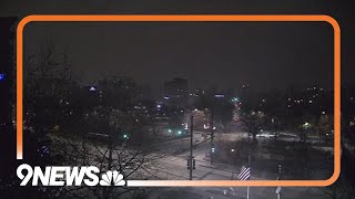 Denver gets its first good snowfall of the season