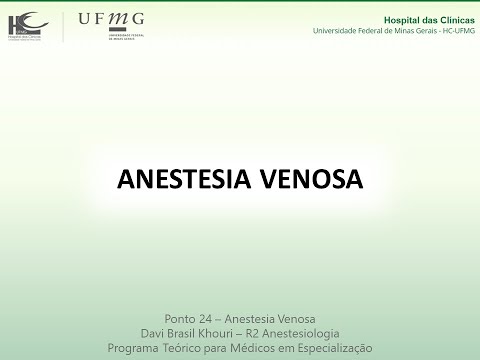 Anestesia Venosa e Modelos Farmacocinéticos