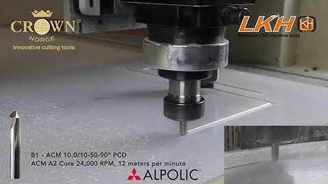 Routing Alpolic A2 mineral core ACM with Crown Norge tools.