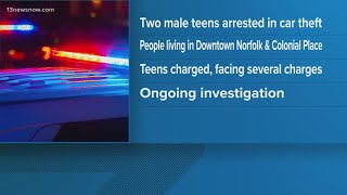 Norfolk police arrest two teenagers in string of Downtown, Colonial Place car larcenies