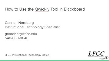 How to use the Qwickly Tool in Blackboard