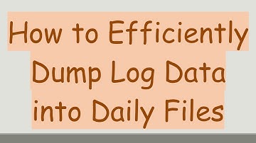 How to Efficiently Dump Log Data into Daily Files