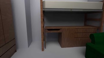 Dorm Room modeled in SolidWorks - PhotoView 360 Render