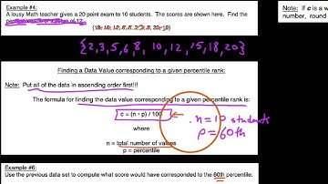 P-S 3.4.4,  Finding a datum corresponding to a given percentile