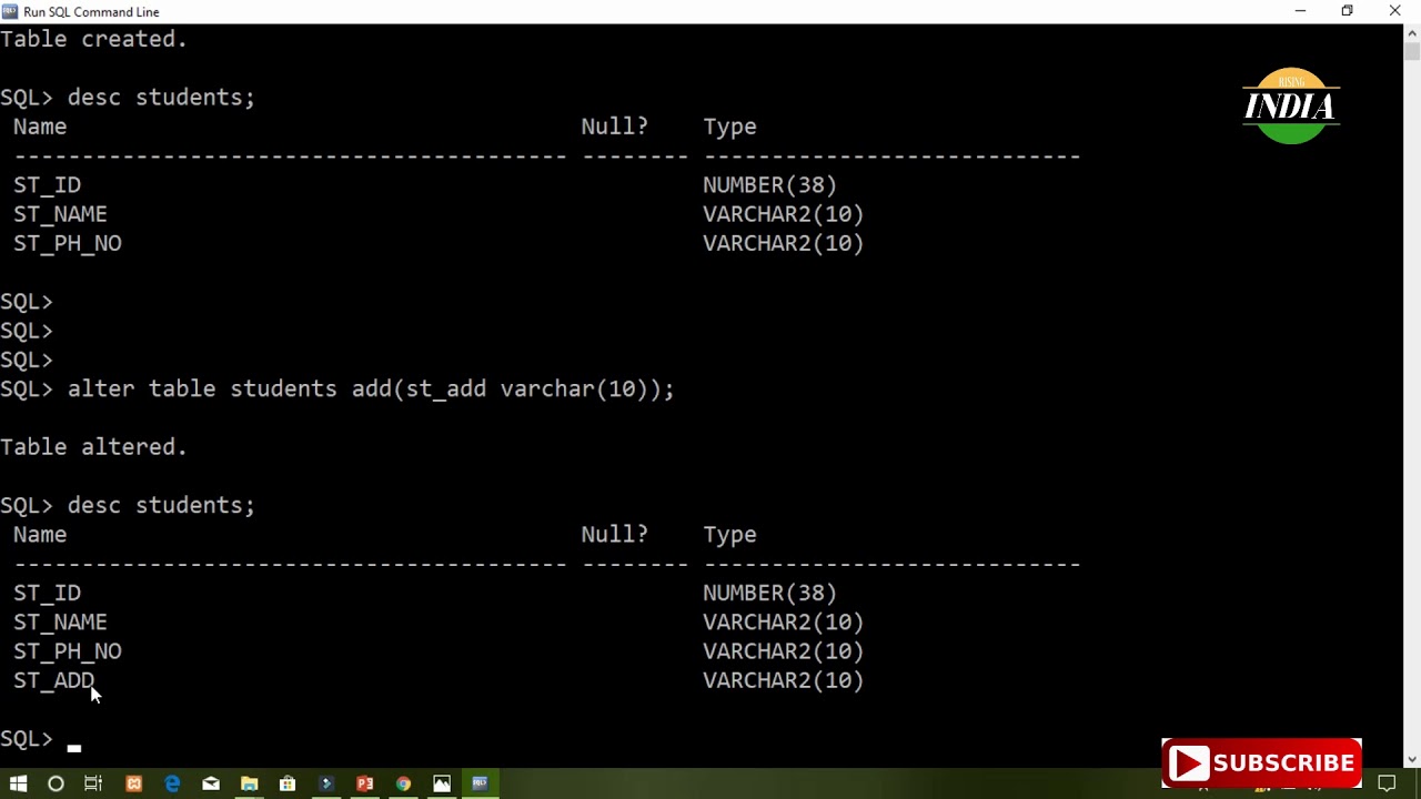 SQL Command line.